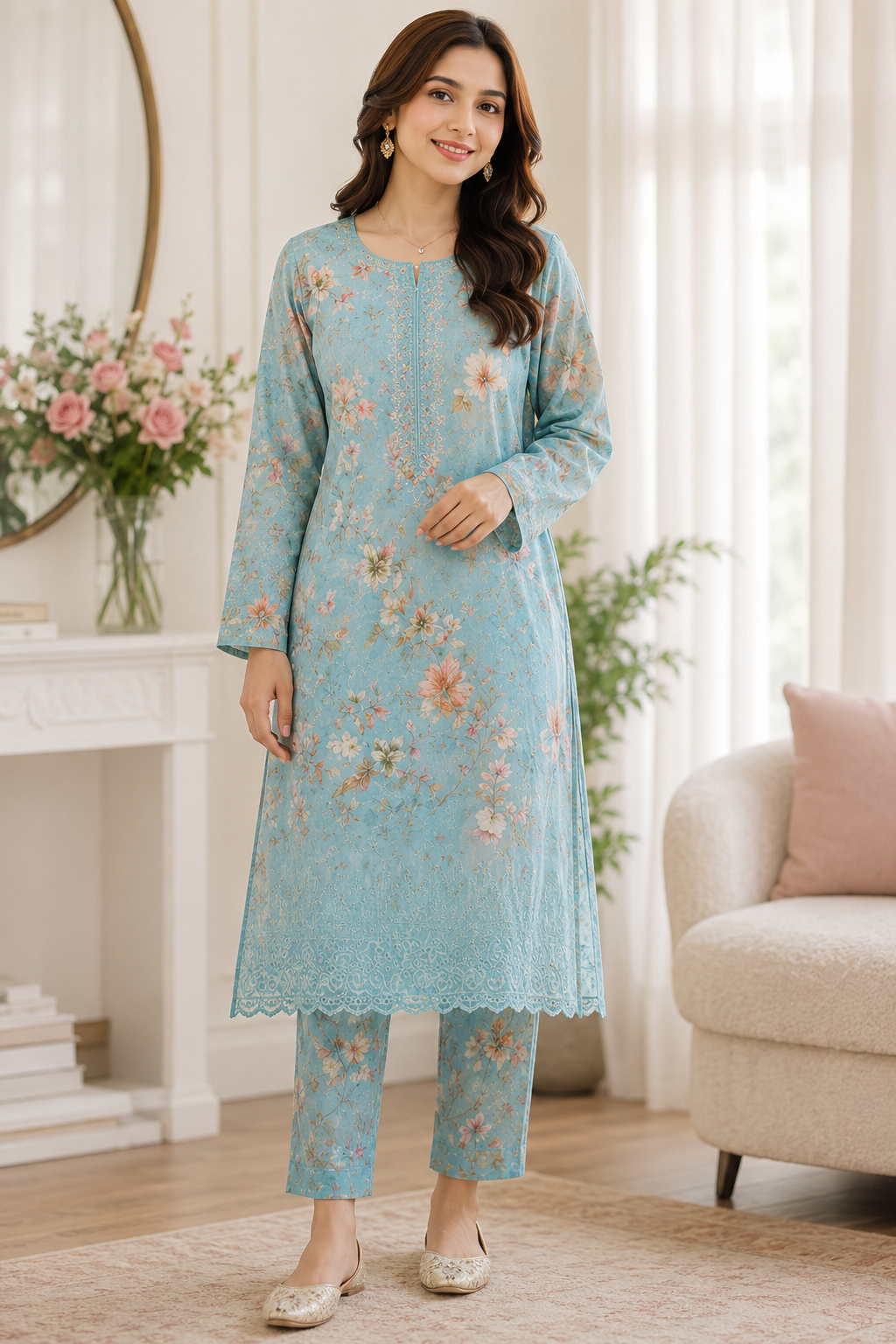 Chicken Kari Swiss Lawn 3 PCs Suit