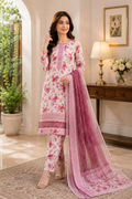 Pink Printed Lawn 3Pcs Set