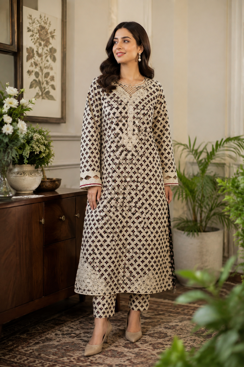 Women's Unstitched Lawn Suit
