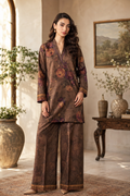 Digital Print Lawn Suit Brown Baroque